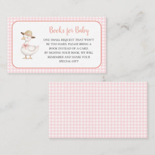 Carte D'accompagnement Demande de livre pour Baby shower Pink Silly Goose
