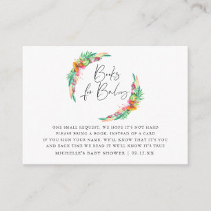 Carte D'accompagnement Demande de livre pour Baby Shower Plage Été Tropic