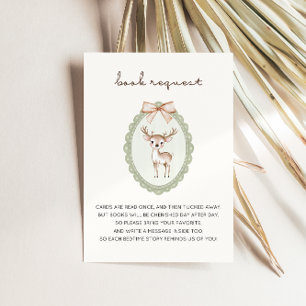 Carte D'accompagnement Demande de livre pour Baby Shower sur le thème de 