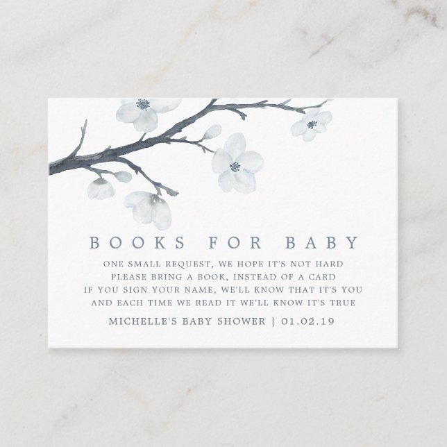 Carte D'accompagnement Demande de livre pour Baby Shower sur le thème des (Devant)