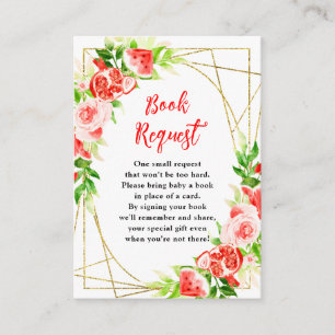 Carte D'accompagnement Demande de livre pour Baby Shower sur le thème Pas