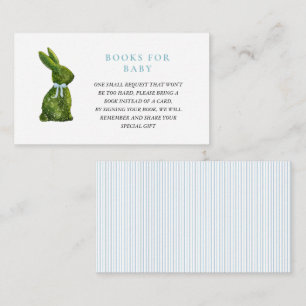 Carte D'accompagnement Demande de livre pour Baby shower Topiary Bunny Ra
