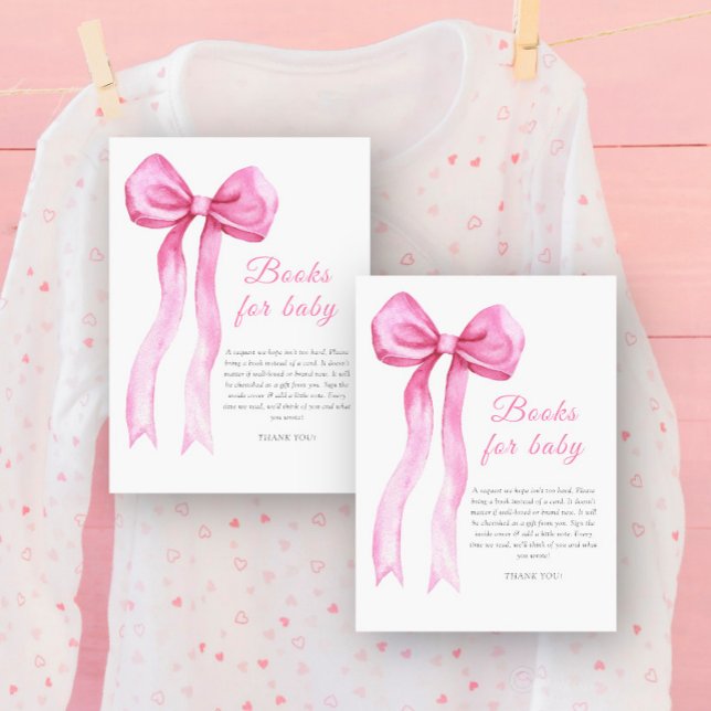 Carte D'accompagnement Demande de livre pour bébé élégant Bow (Créateur téléchargé)