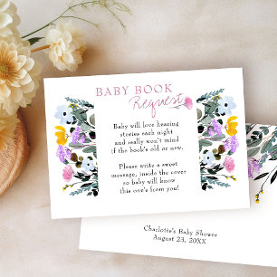 Carte D'accompagnement Demande de livre pour bébé Jolie pelouse de fleurs