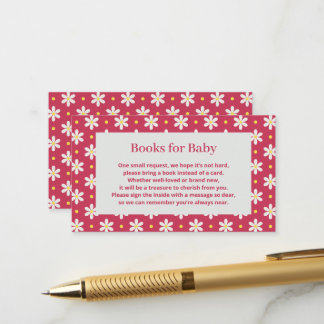 Carte D'accompagnement Demande de livre pour la fête prénatale de Daisy