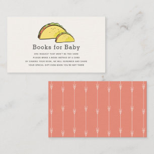 Carte D'accompagnement Demande de livre rose Baby shower Taco