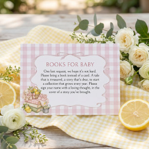 Carte D'accompagnement Demande de livre thème citron Baby Shower