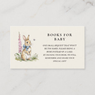 Carte D'accompagnement Demande de livre vintage Bunny pour une douche de 