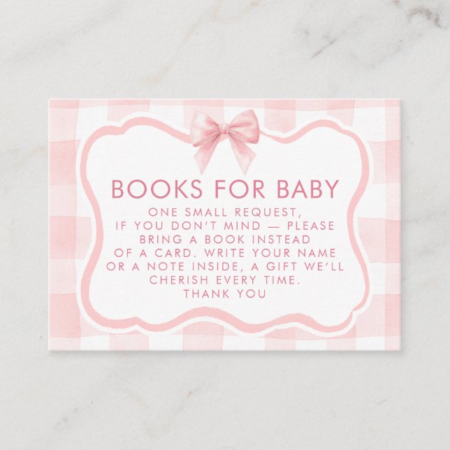Carte D'accompagnement Demande de livres pour bébé avec un cadre ondulé e (Devant)