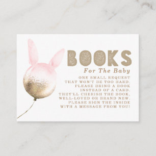 Carte D'accompagnement Demande de livres rose Brown or de ballon