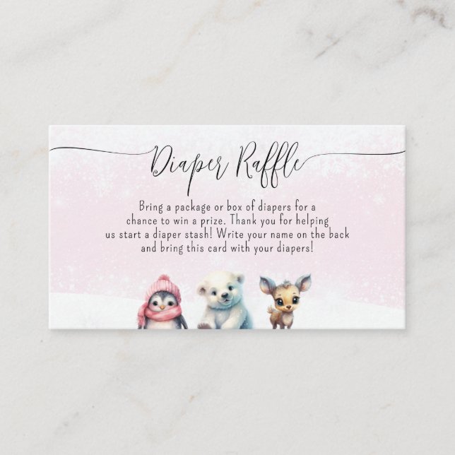 Carte D'accompagnement Demande de raffle de Baby shower de couches mignon (Devant)