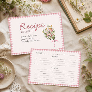 Carte D'accompagnement Demande de recette à carreaux rose frais sortie du