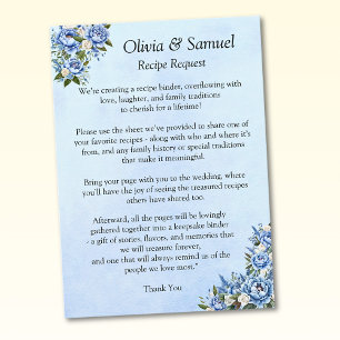 Carte D'accompagnement Demande de recette - Blue Peony