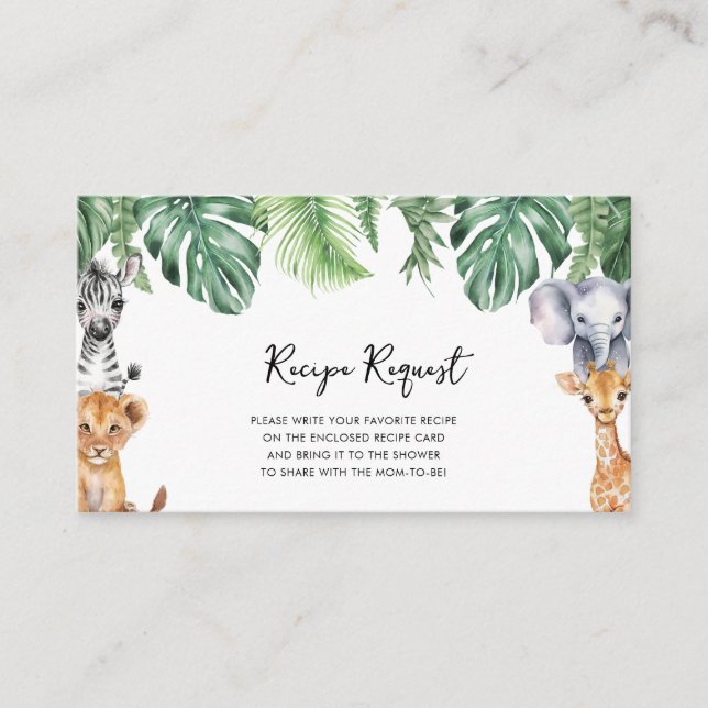 Carte D'accompagnement Demande de recette de Baby shower Little Wild One  (Devant)