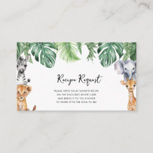 Carte D'accompagnement Demande de recette de Baby shower Little Wild One 