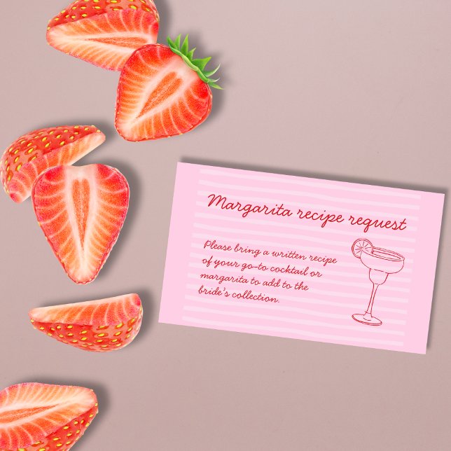 Carte D'accompagnement Demande de recette de boisson Apporter Margarita p (Drink Recipe Request Bring Favorite Margarita Enclosure Card)