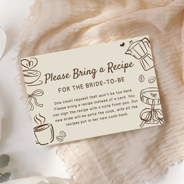 Carte D'accompagnement Demande de recette de douche de mariage au café (Créateur téléchargé)