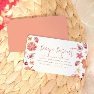 Carte D'accompagnement Demande de recette de douche nuptiale Citrus