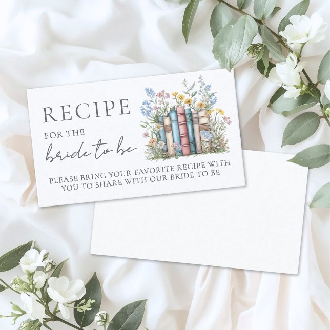Carte D'accompagnement Demande de recette de douche nuptiale de livre (Book Bridal Shower Recipe Request Enclosure Card )