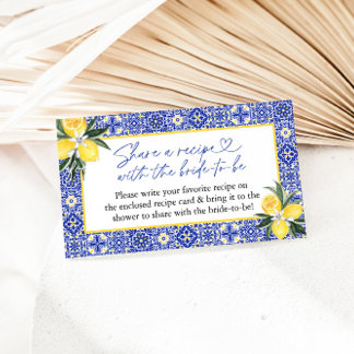 Carte D'accompagnement Demande de recette de douche nuptiale en carreaux