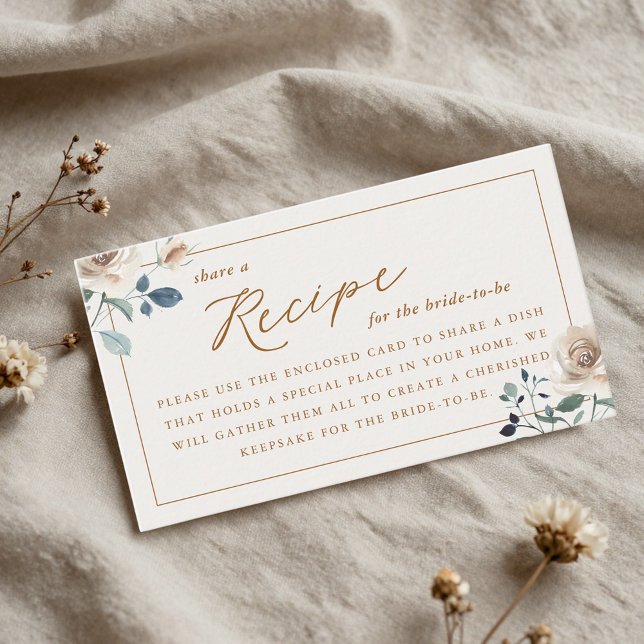 Carte D'accompagnement Demande de recette de douche nuptiale florale auto (Créateur téléchargé)