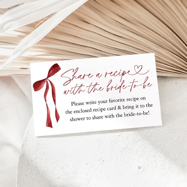 Carte D'accompagnement Demande de recette de Fête des mariées Bow Bourgog (Créateur téléchargé)
