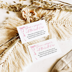Carte D'accompagnement Demande de recette de Fête des mariées Bow rose