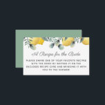Carte D'accompagnement Demande de recette de Fête des mariées citrons et<br><div class="desc">Ce design présente de jolies branches d'eucalyptus aquarelles peintes avec des accents de citrons jaune vif. Cliquez sur le bouton personnaliser pour plus de flexibilité dans la modification du texte ou le déplacement des graphiques! Des variantes de cette conception ainsi que des produits de coordination sont disponibles dans notre boutique,...</div>