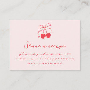 Carte D'accompagnement Demande de recette de Fête des mariées de cerises