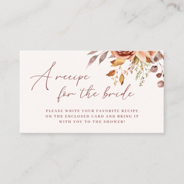 Carte D'accompagnement Demande de recette de Fête des mariées florale boh (Devant)