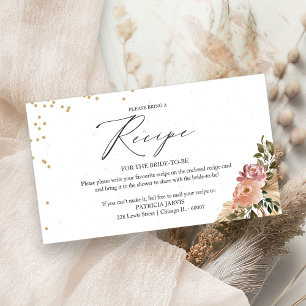 Carte D'accompagnement Demande de recette de Fête des mariées florale Boh