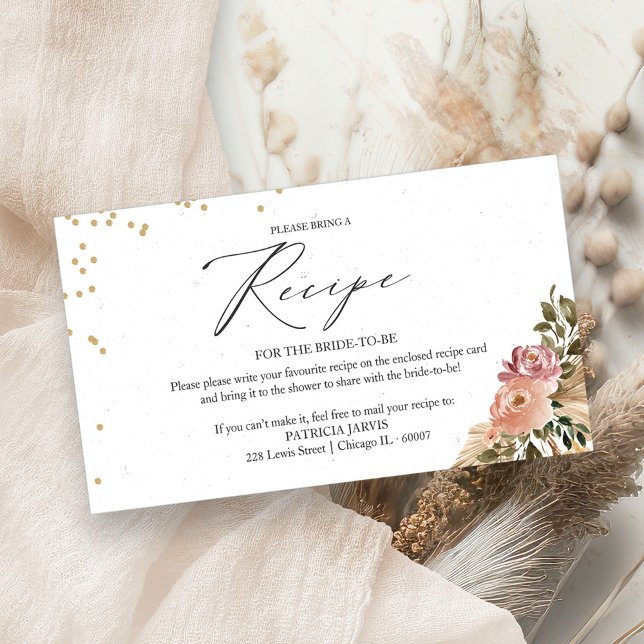 Carte D'accompagnement Demande de recette de Fête des mariées florale Boh (Créateur téléchargé)