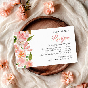 Carte D'accompagnement Demande de recette de Fête des mariées rose vierge