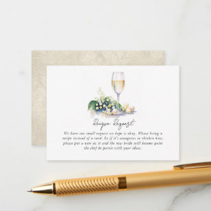 Carte D'accompagnement Demande de recette de fête prénuptiale Perles et P