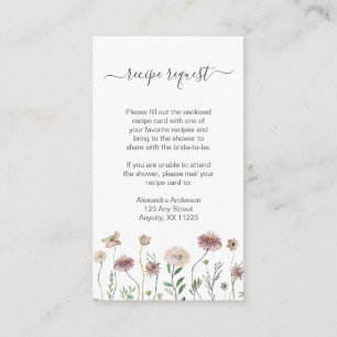 Carte D'accompagnement Demande de recette de Fleur sauvage Rustique Autom