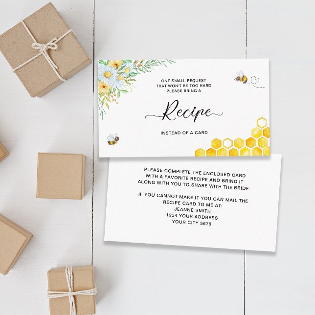 Carte D'accompagnement Demande de recette de l'abeille à miel (Créateur téléchargé)