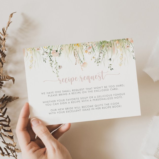 Carte D'accompagnement Demande de recette de mariage aux fleurs sauvages  (Créateur téléchargé)
