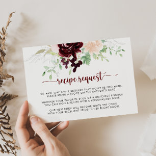 Carte D'accompagnement Demande de recette de Mariage classique couleur si