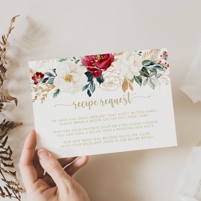 Carte D'accompagnement Demande de recette de mariage classique or burgund (Créateur téléchargé)