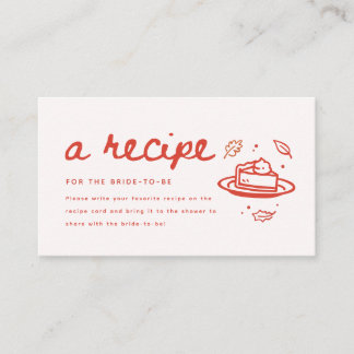 Carte D'accompagnement Demande de recette de mariage d'automne avec écrit