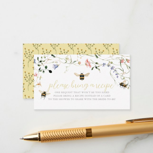 Carte D'accompagnement Demande de recette de mariage de fleur sauvage d'a (Devant/Arrière en situation)