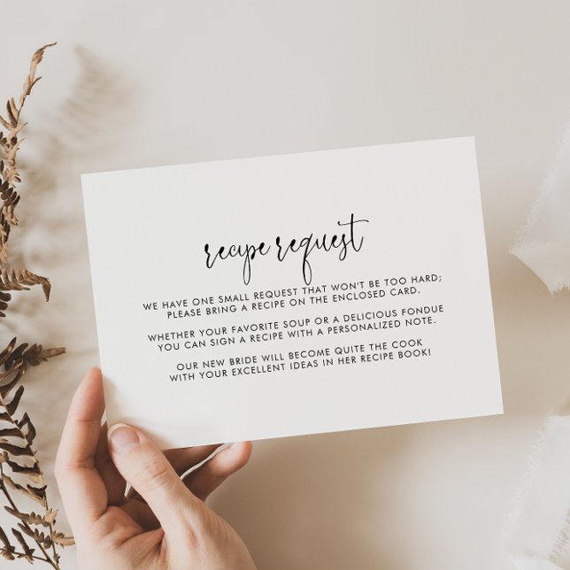 Carte D'accompagnement Demande de recette de mariage écriture élégante ca (Créateur téléchargé)