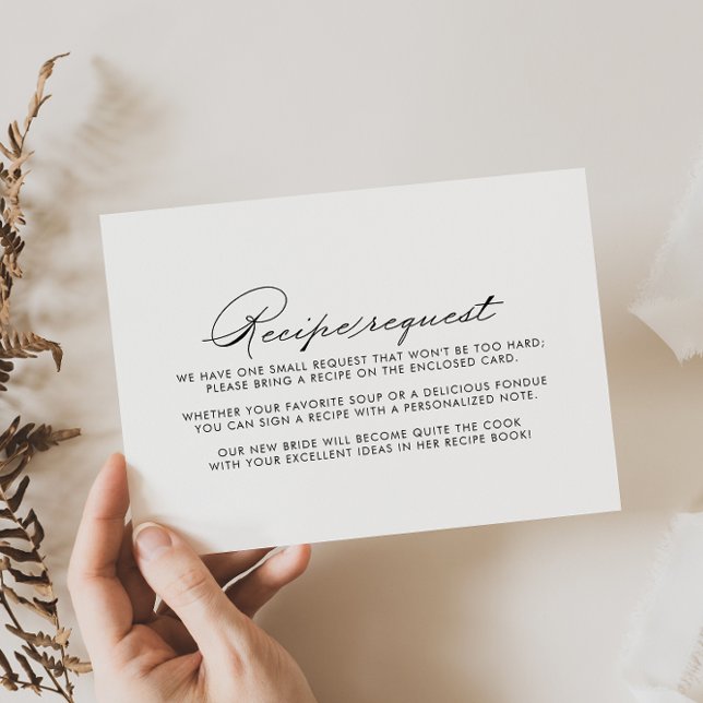 Carte D'accompagnement Demande de recette de mariage en calligraphie mini (Créateur téléchargé)