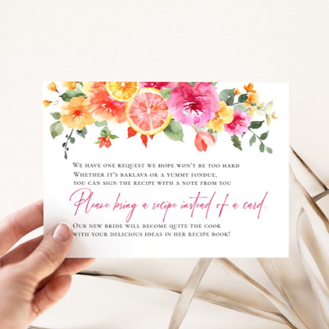 Carte D'accompagnement Demande de recette de mariage festive fleurs d'agr (Créateur téléchargé)