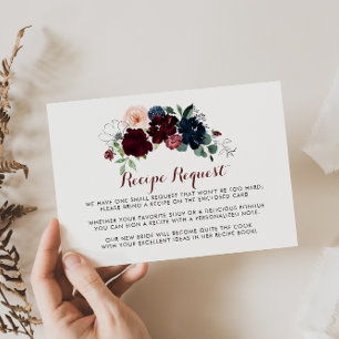Carte D'accompagnement Demande de recette de mariage floral Boho Luxe 