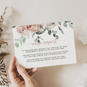 Carte D'accompagnement Demande de recette de mariage florale rose rose cl