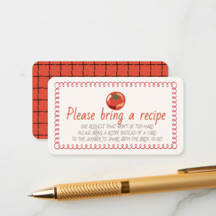 Carte D'accompagnement Demande de recette de mariage italien Tomate Rouge