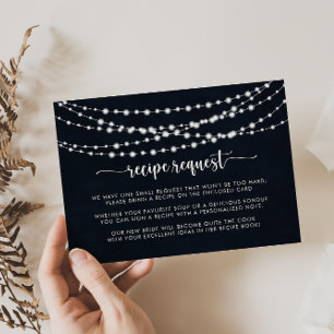 Carte D'accompagnement Demande de recette de Mariage Rustic String Lights