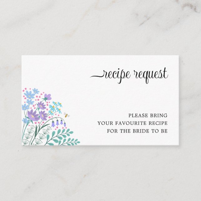 Carte D'accompagnement Demande de recette Elegant Fête des mariées Fleurs (Devant)