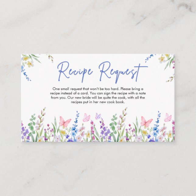 Carte D'accompagnement Demande de recette florale de printemps pour une b (Devant)